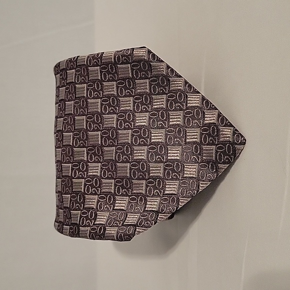 Lands' End gray Y2K 2000 100% silk neck tie - Picture 1 of 5